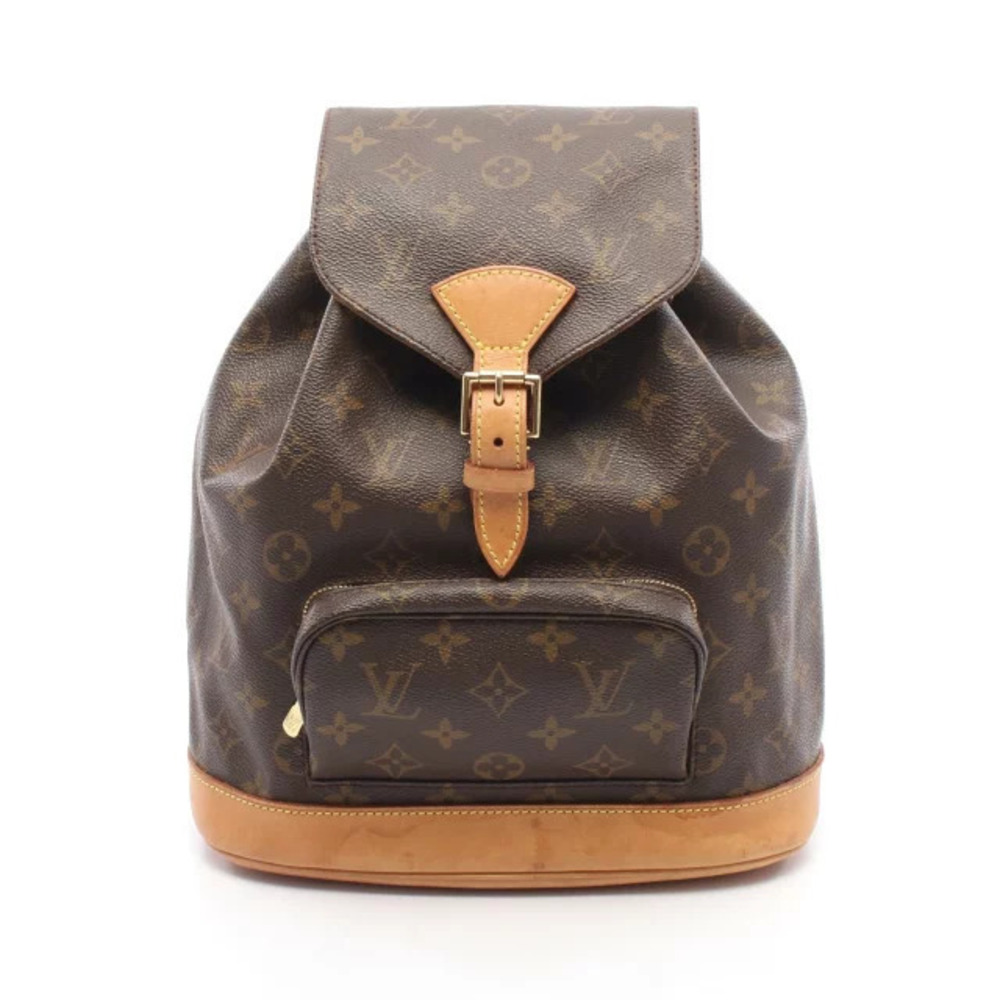 Louis Vuitton Montsouris Backpack Rucksack Canvas Leather Monogram Brown